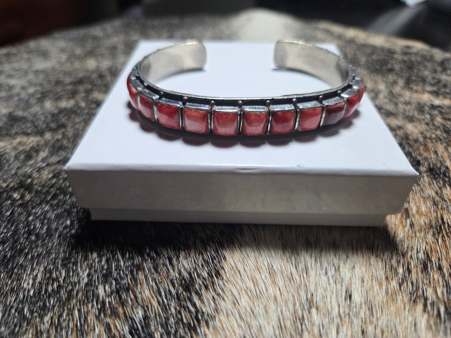 Federico Jimenez Red Spiny Oyster Cuff Bracelet