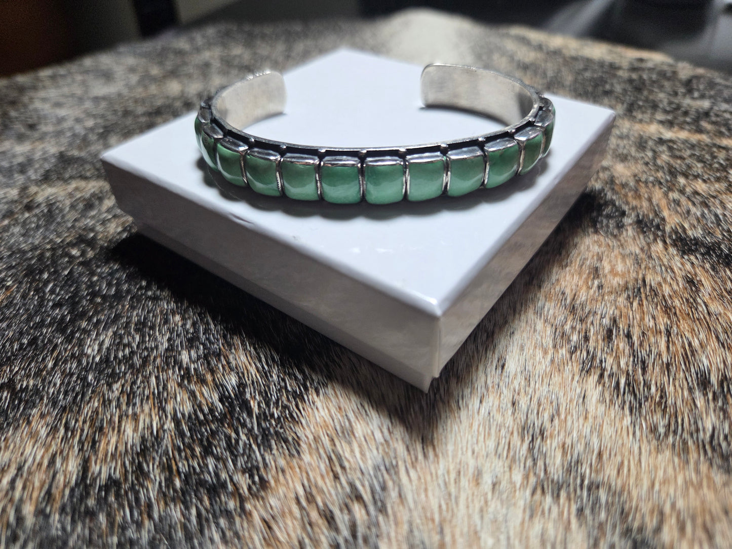 Federico Jimenez Green Turquoise Cuff Bracelet