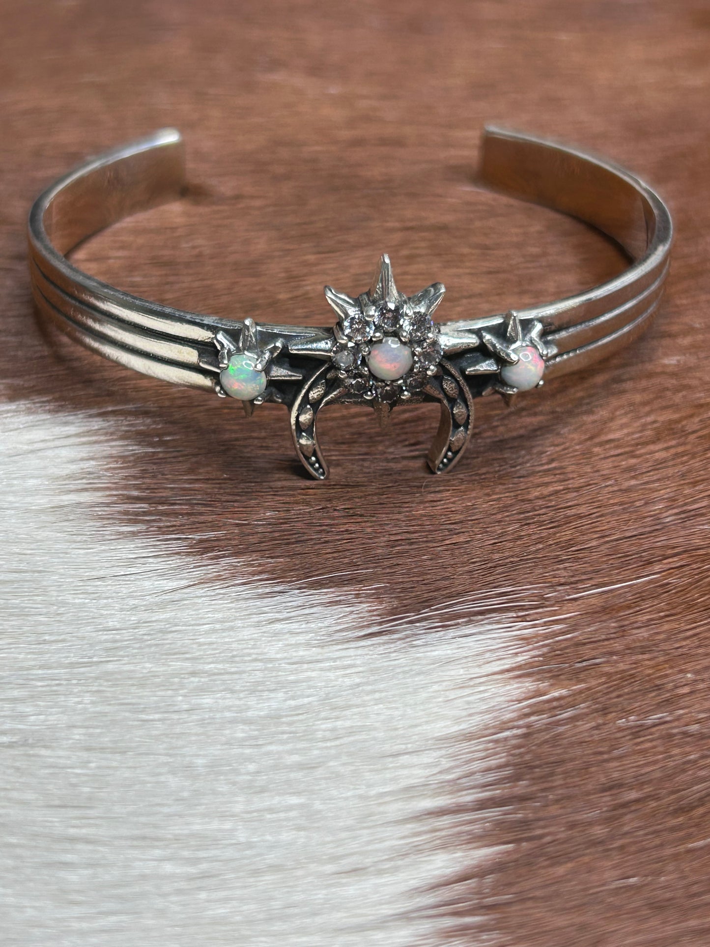 Cuff- Naja Opal Crescent Moon Cuff Bracelet