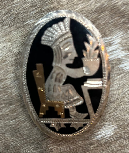 Vintage Mexican Sterling Silver Brooch/Pendant