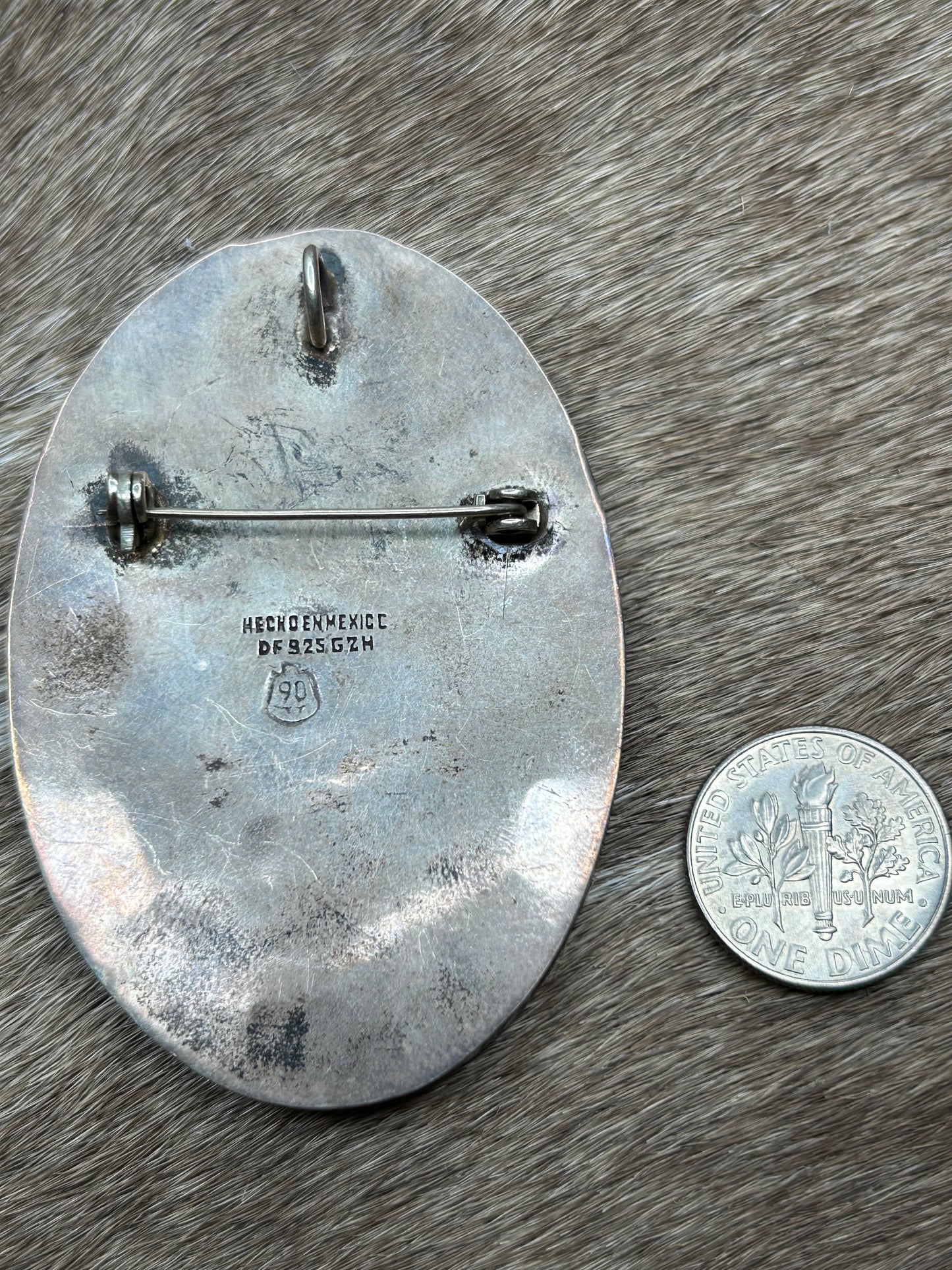 Vintage Mexican Sterling Silver Brooch/Pendant