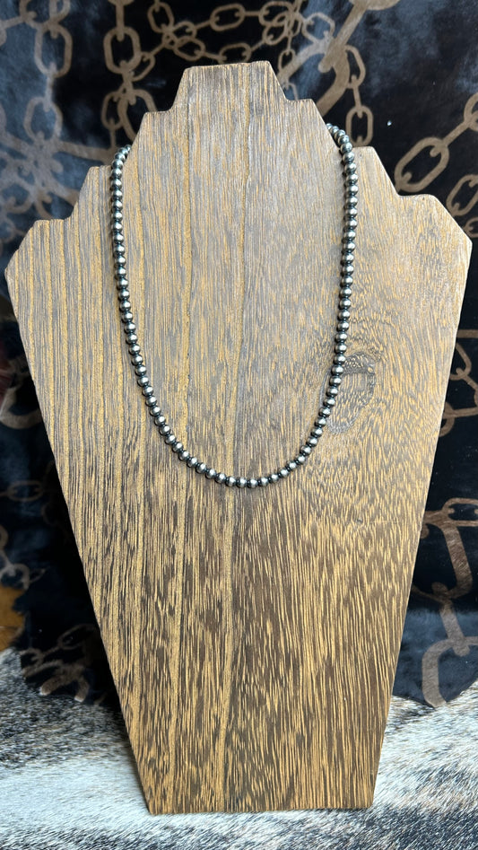 5MM 18" SS Hand strung Pearl - Necklace