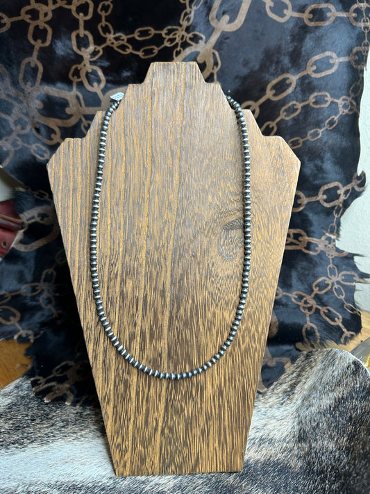 4MM 22" SS Hand strung - Dessert Pearl necklace