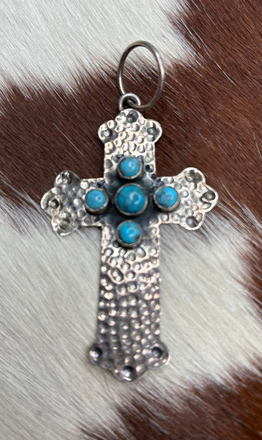 SS Hammered Cross Pendent