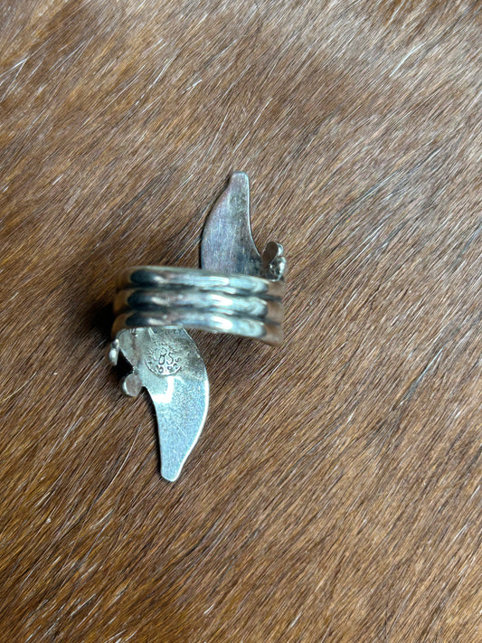 Mexican SS modernist Wave Bypass Ring
