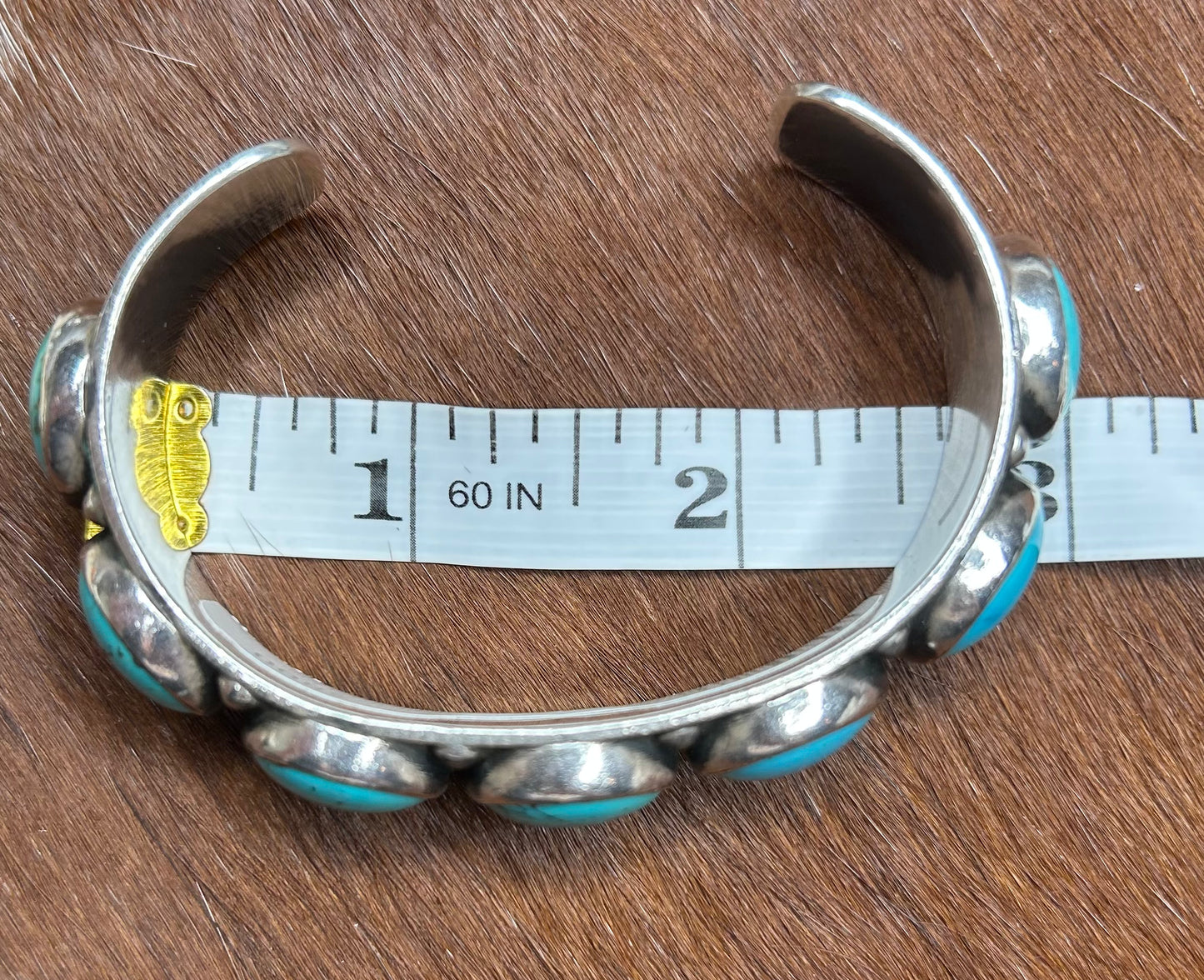 Federico Jimenez SS and Turquoise Cabochon Cuff
