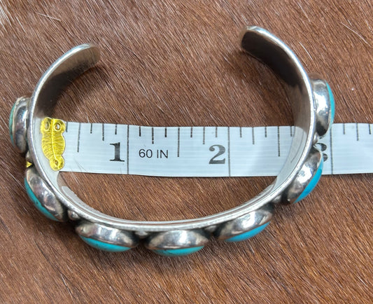 Federico Jimenez SS and Turquoise Cabochon Cuff