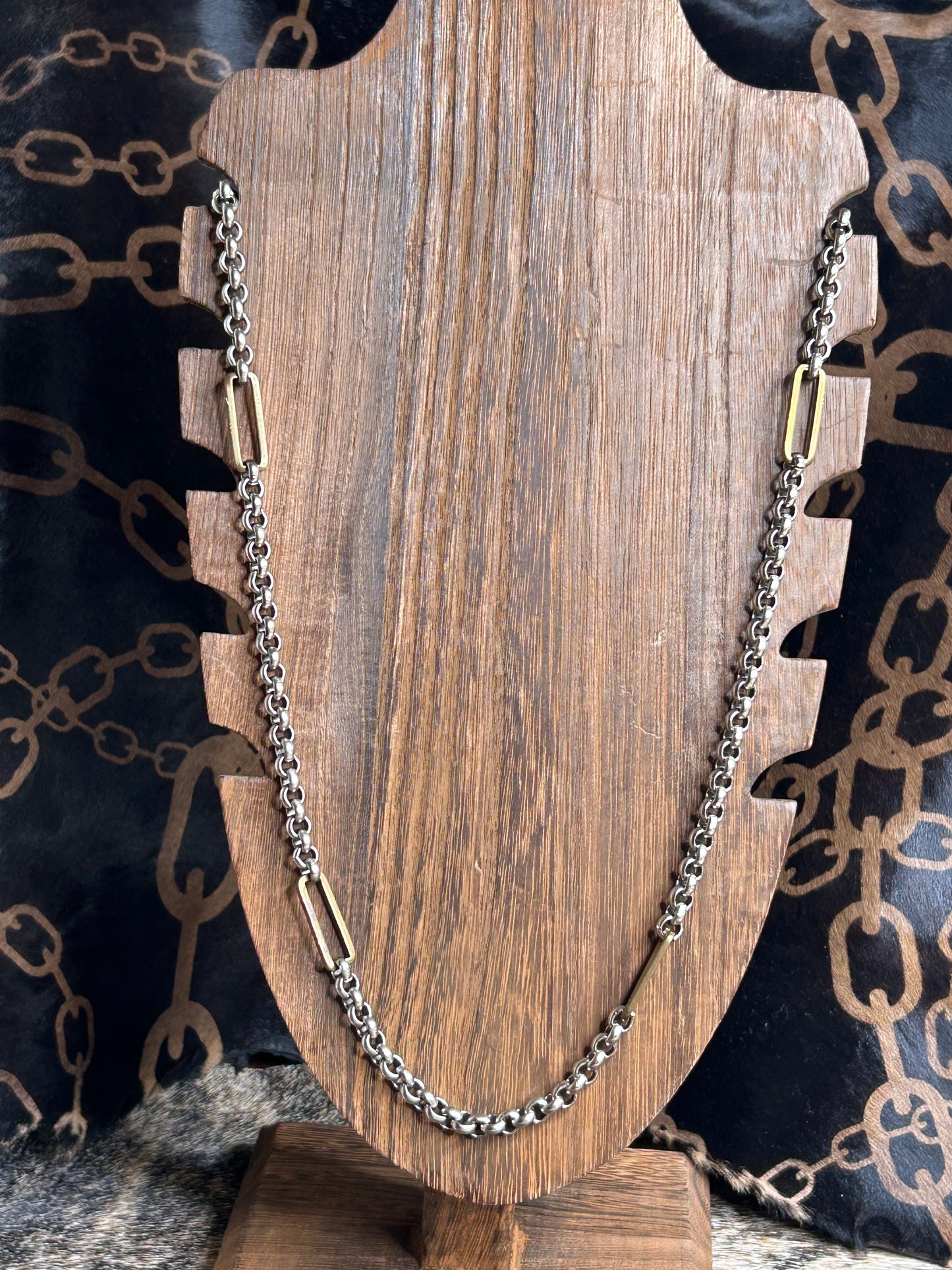 Mixed Metal Link Chain Necklace
