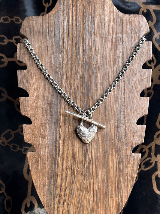 Hammered Heart Pendant Necklace