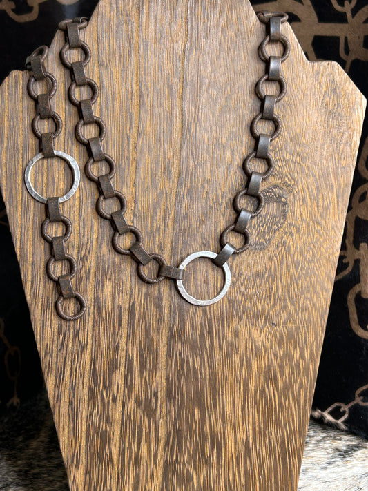 Oxidized Chain Necklace & Braclet Set
