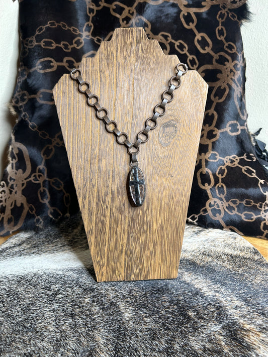 Rustic Cross Pendand Mecklace