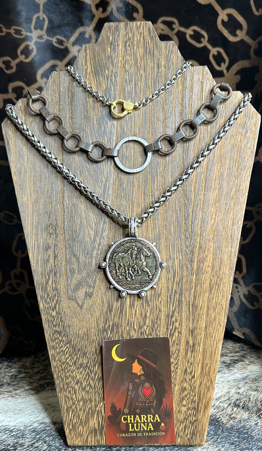 Old Spanish Trail Coin & Turquoise Necklace
