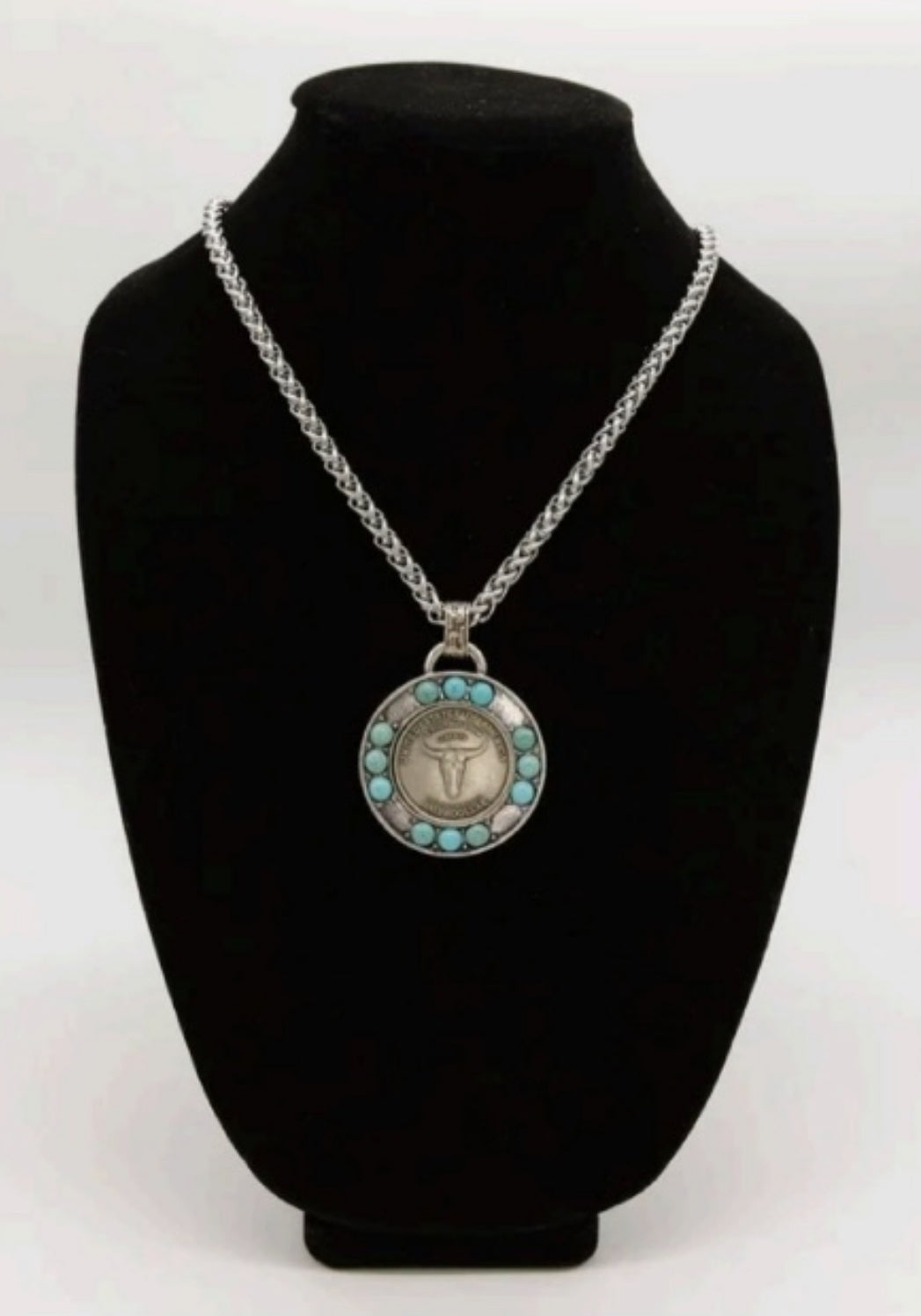 Turquoise Coin Pendant necklace