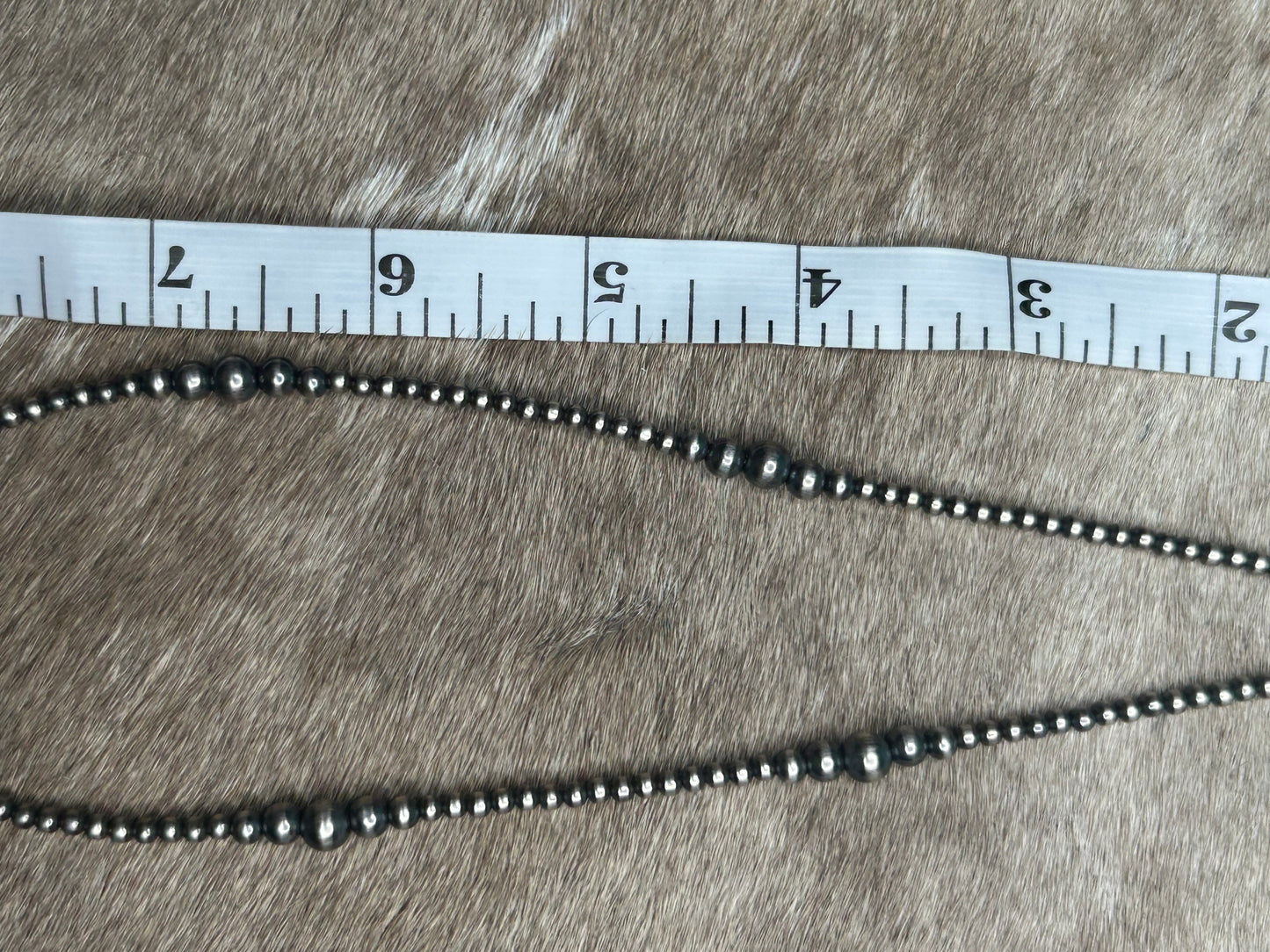 Necklace - Graduated Pearl Necklace - Sterling Silver Southwestern Jewelry