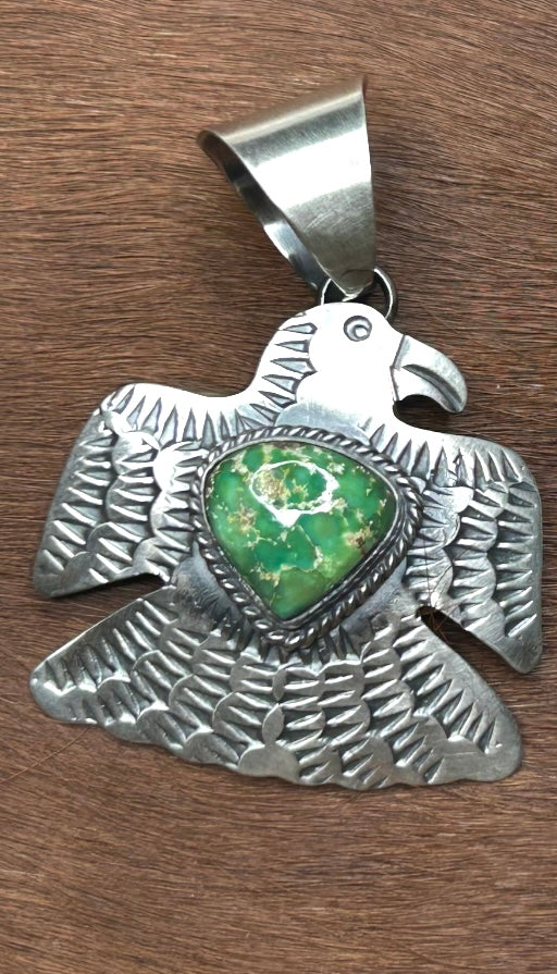 Pendent - Thunderbird Pendant with Sonoran Gold- Sterling Silver Southwestern Jewelry