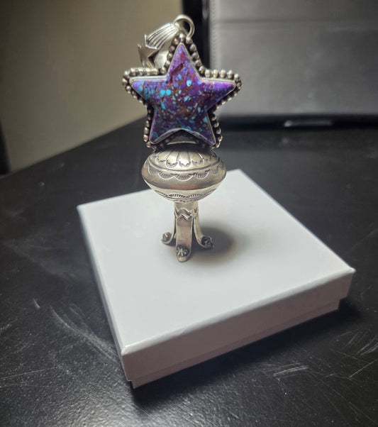 Sterling Silver Purple Mojave Turquoise Star Pendent