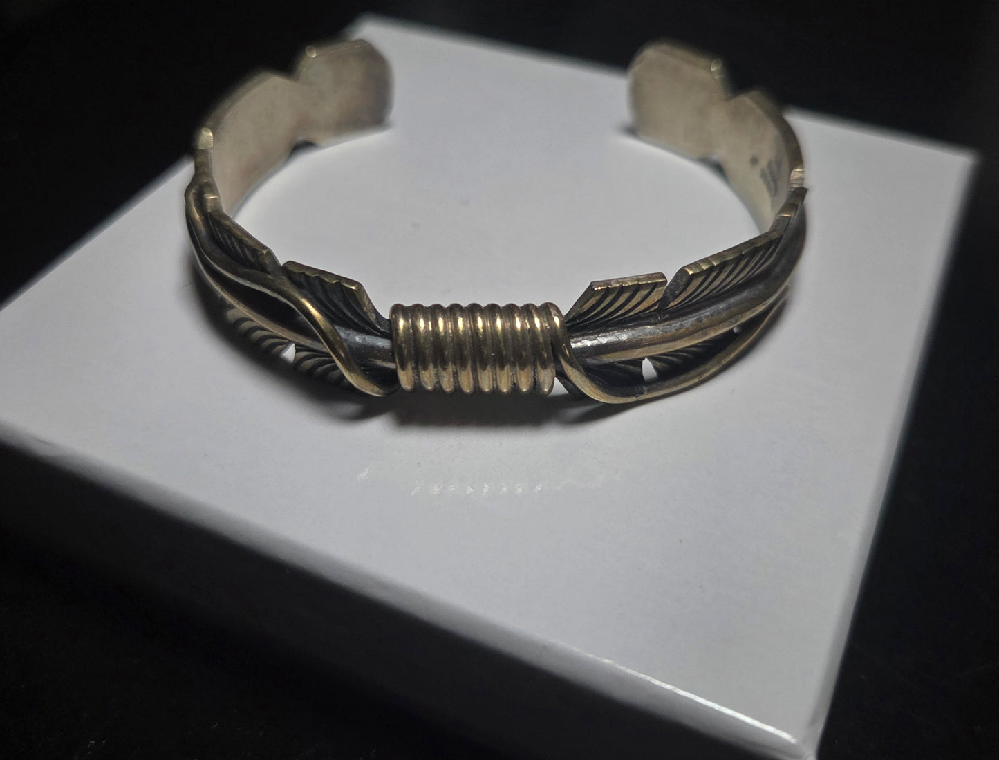 Sterling Silver Feather Wrap Cuff Bracelet