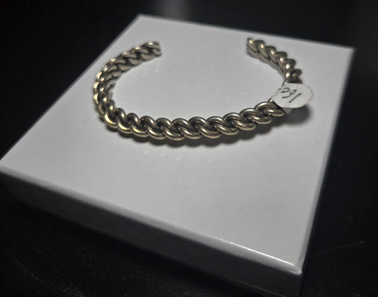 Artisan Twisted Cable Sterling Silver Cuff Bracelet