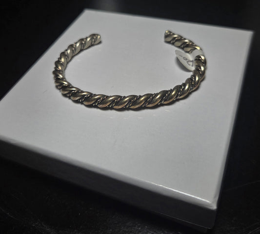 Sterling Silver Twisted Rope Cuff Bracelet