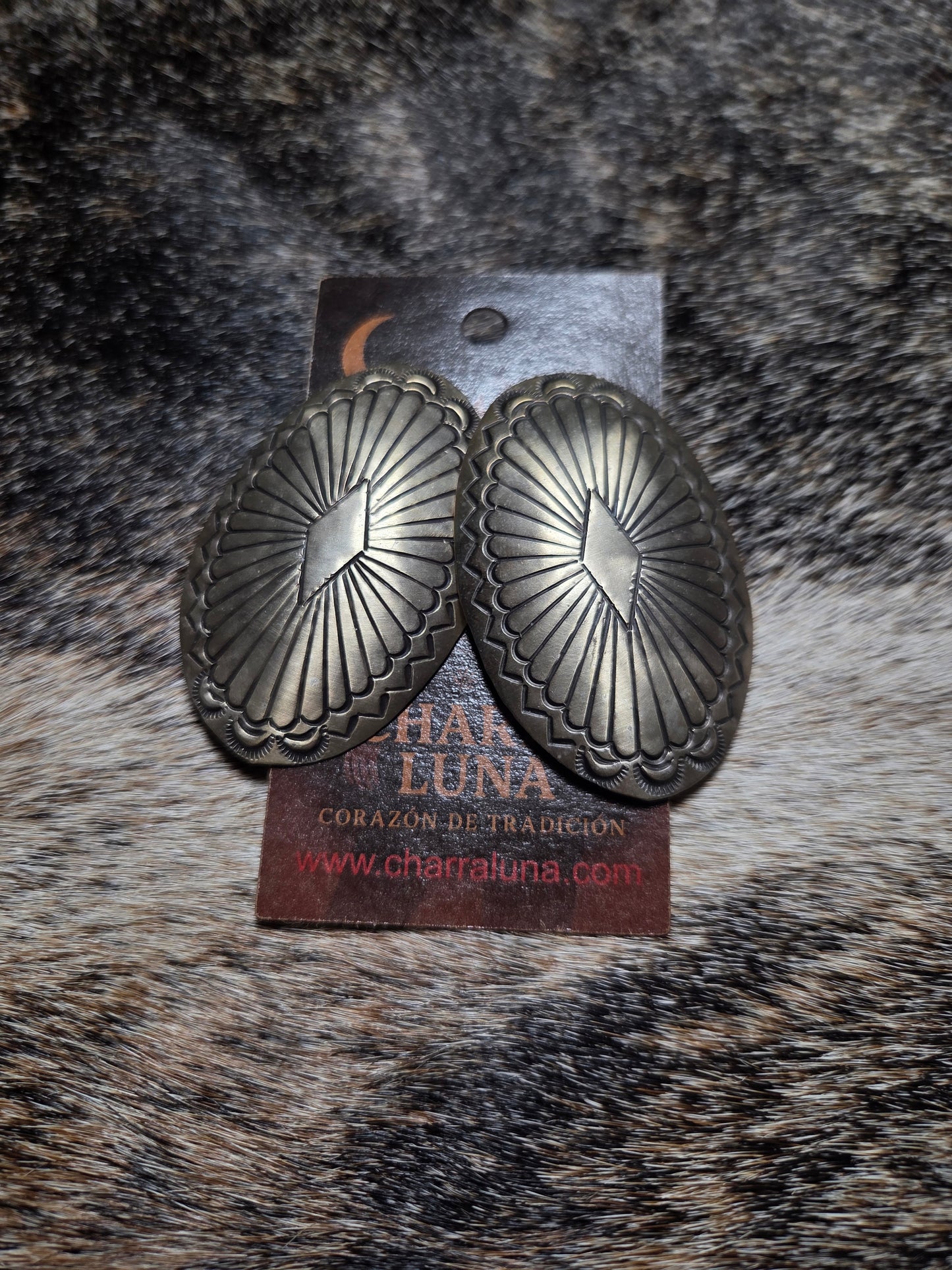 Sterling Silver Stamped Concho Earrings
