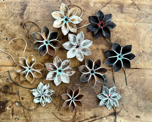 Flower - Hair on hide