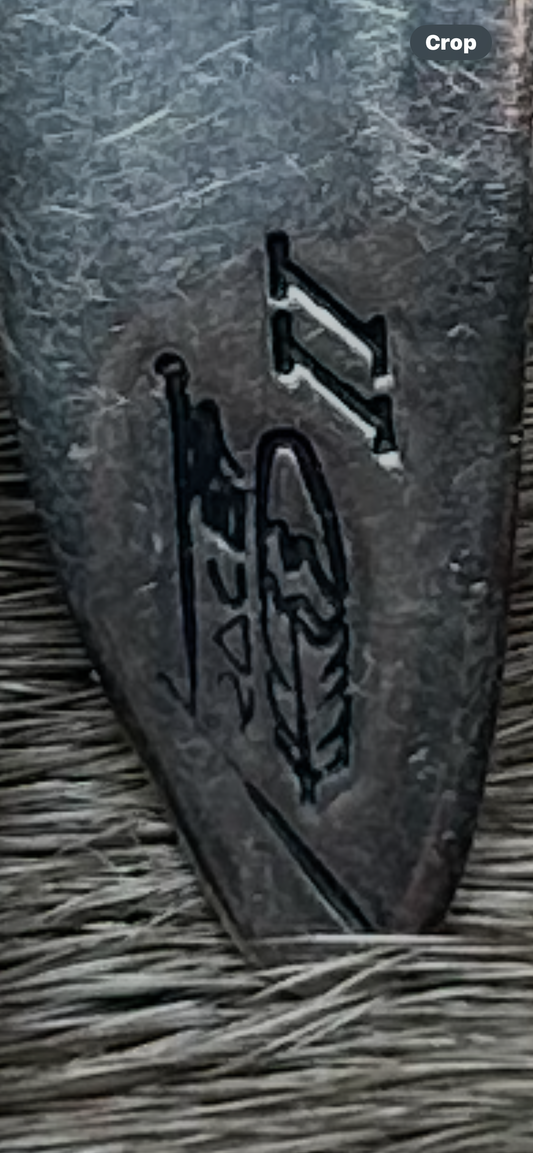 Earring - Sterling Silver Feather Earrings with Turquoise - Signed JL