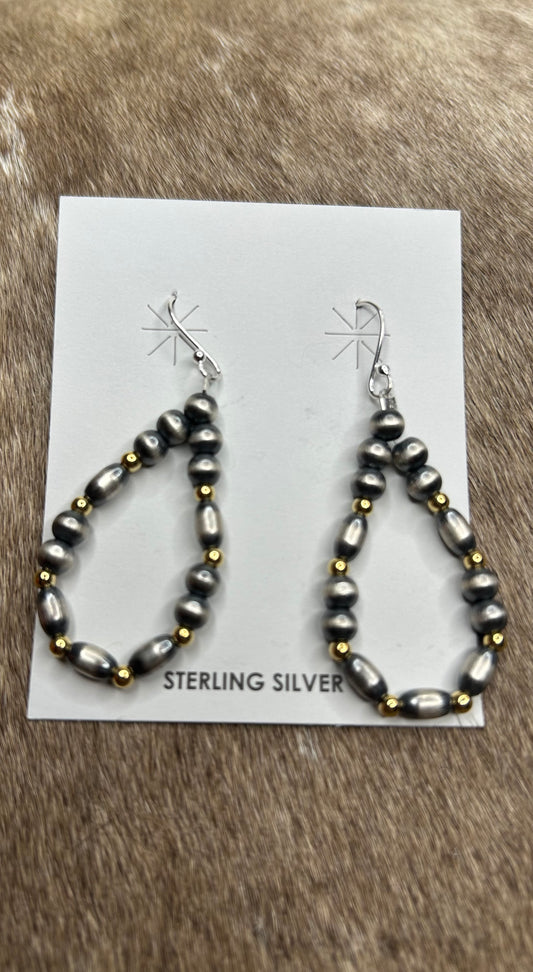 SS & 14K gold plated Hoop Earrings