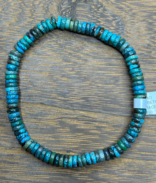 Tibetan Turquoise Bracelet Hand Strung 6mm