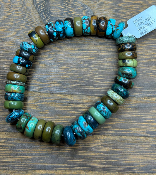 Tibetan Turquoise Stretch Bracelet 10mm