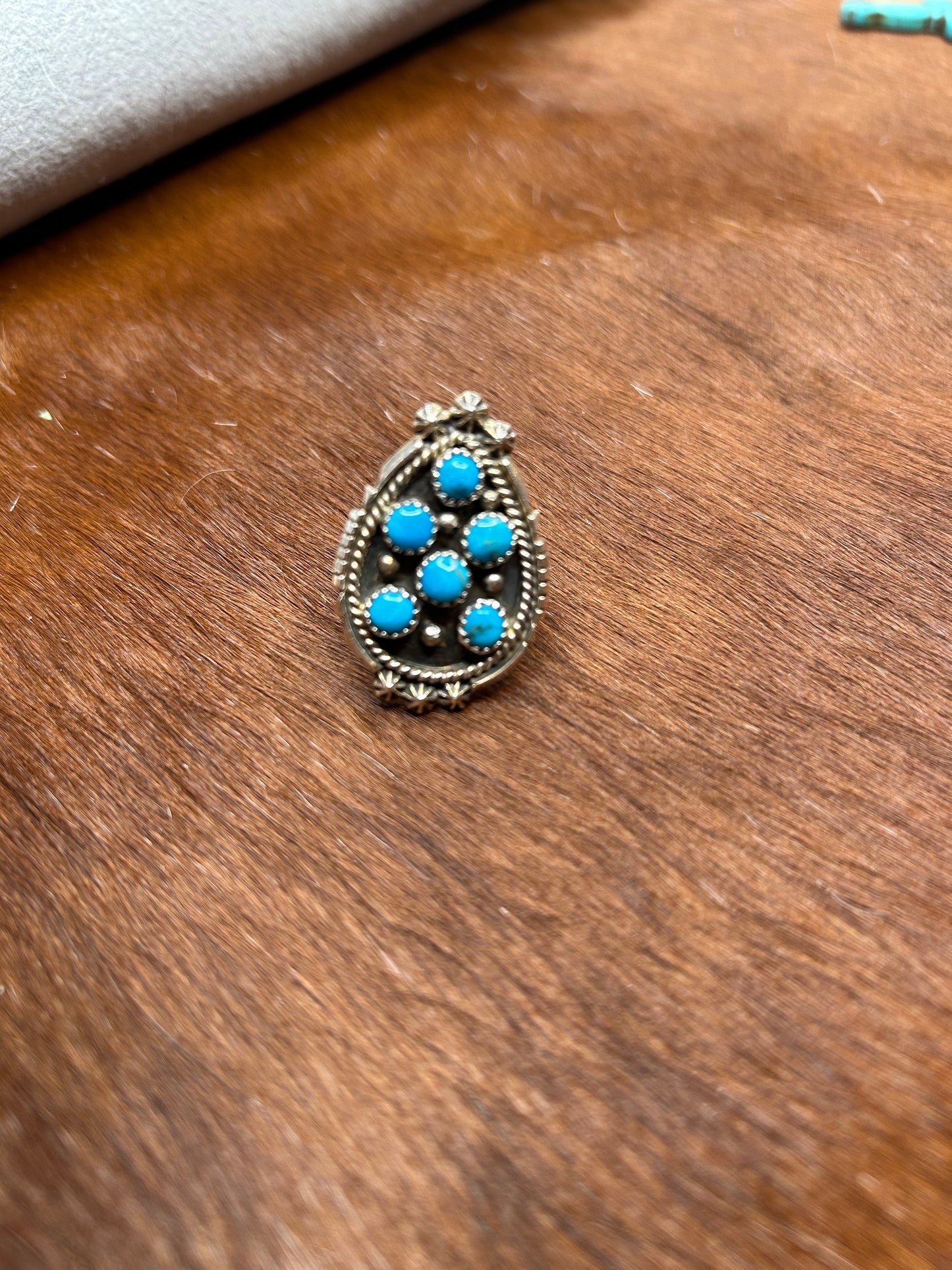 SS Kingman teardrop ring Size 9