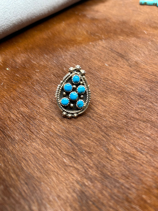 SS Kingman teardrop ring Size 9