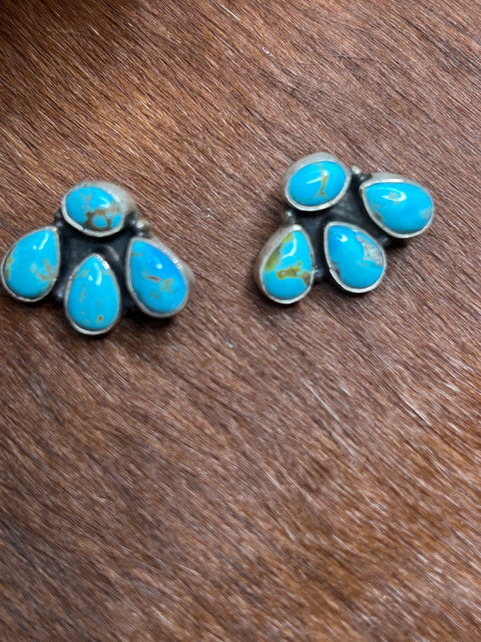 Turquoise Cluster Earrings