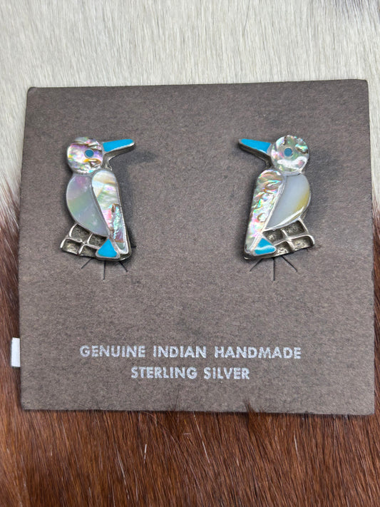 Zuni Inlay bird earrings