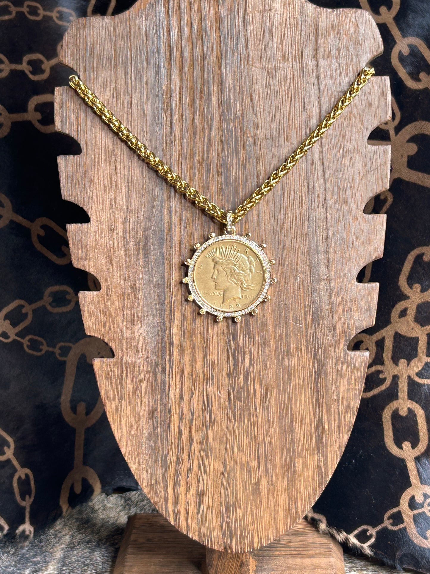 Gold Coin Medallion Necklace
