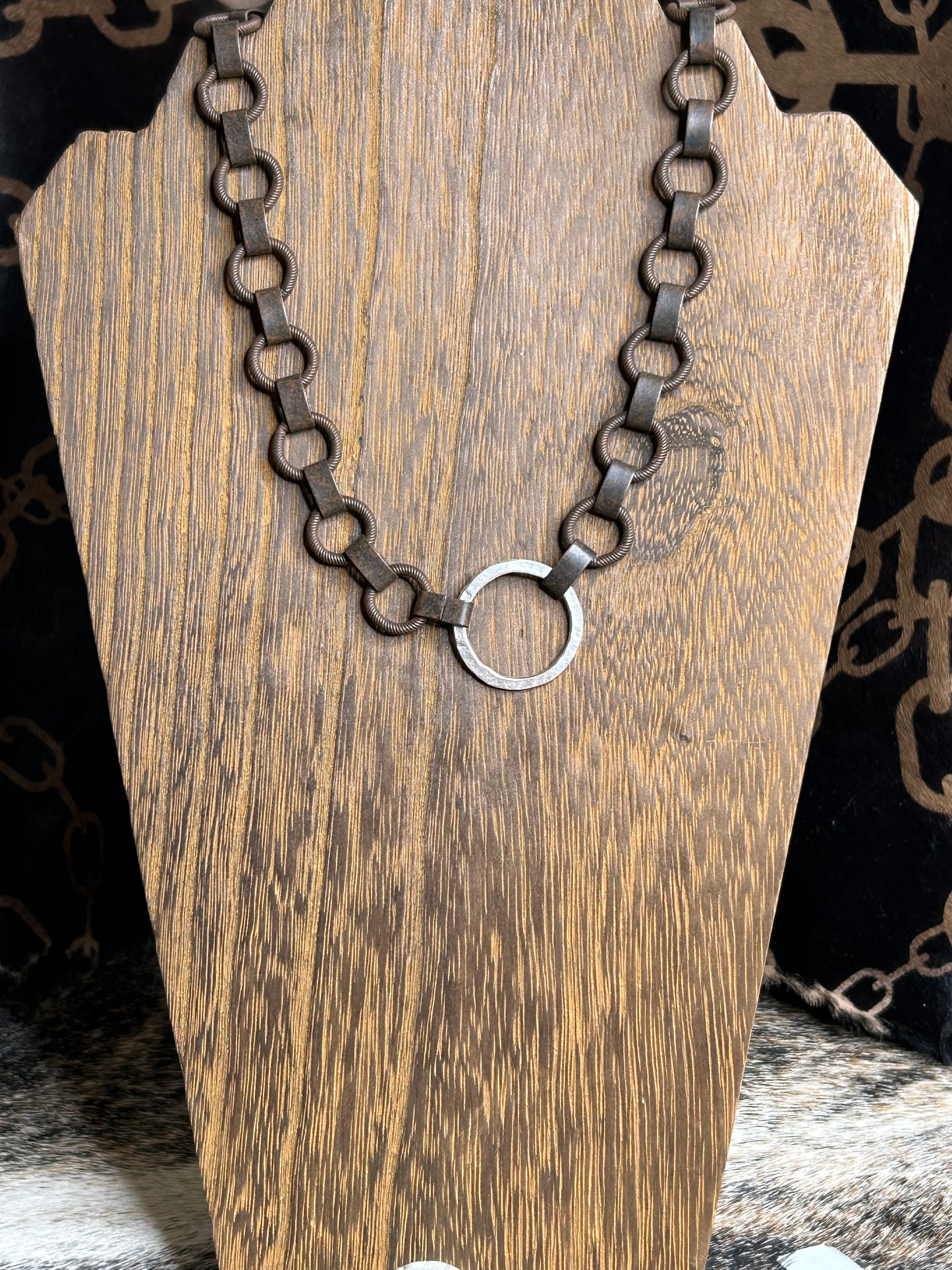 Oxidized Chain Necklace & Braclet Set