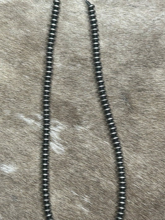 Necklace - Saucer Pearl Necklace - 4.5MM 18" Sterling Silver Southwestern Jewelry