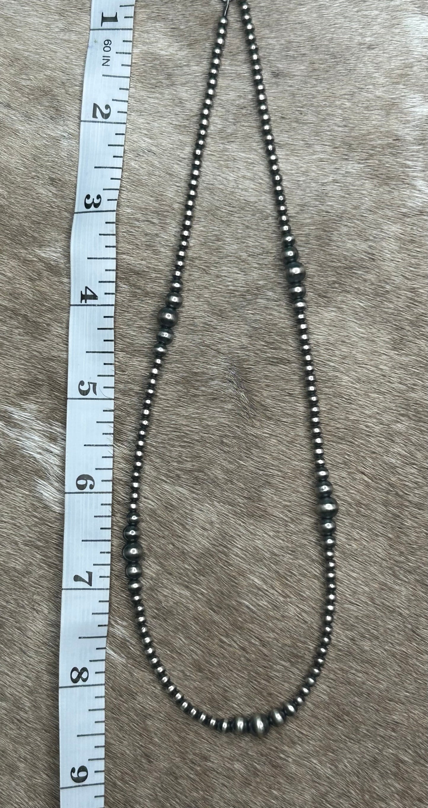 Necklace - Graduated Pearl Necklace - Sterling Silver Southwestern Jewelry